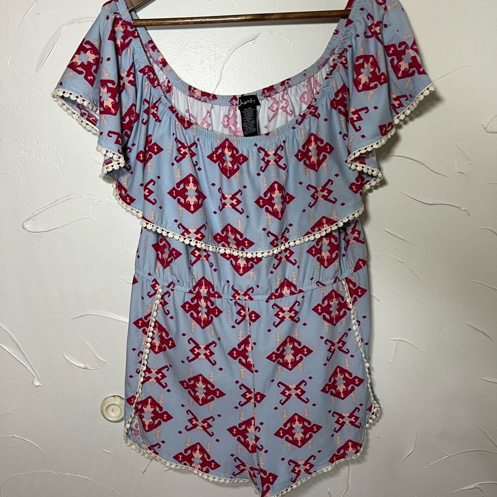 JUSTIFY Off The Shoulder Romper SZ XL - Picture 2 of 9